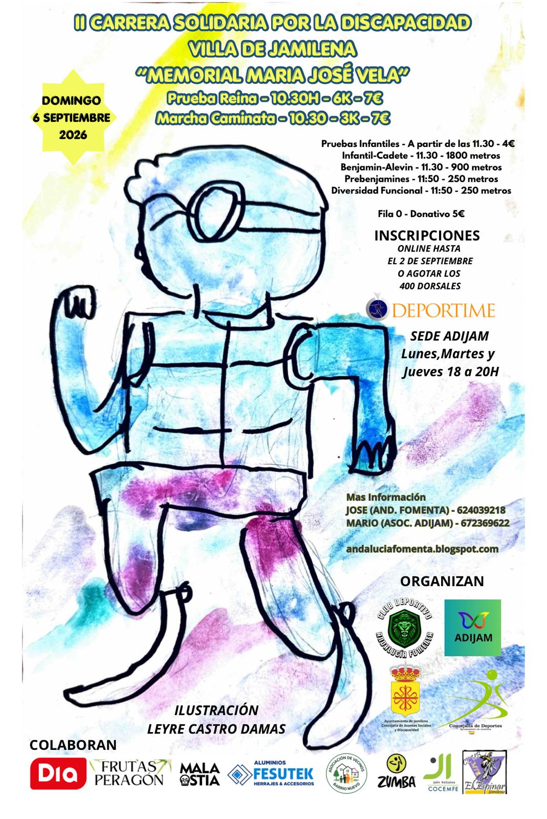 Carrera Solidaria por la Discapacidad Villa de Jamilena Memorial María José Vela